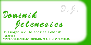 dominik jelencsics business card